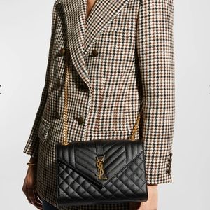 Envelope Triquilt Medium YSL Shoulder Bag in Grained Leather